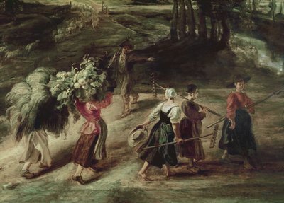 Campesinos regresando del campo (detalle) de Peter Paul Rubens